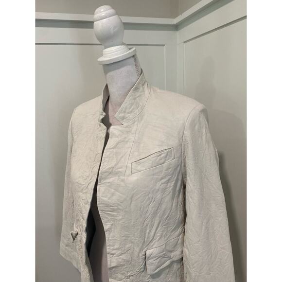 Zadig & Voltaire Verys Creased Leather Jacket in Natural - Picture 5 of 15